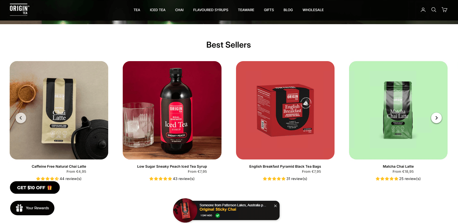 Origin Tea best sellers
