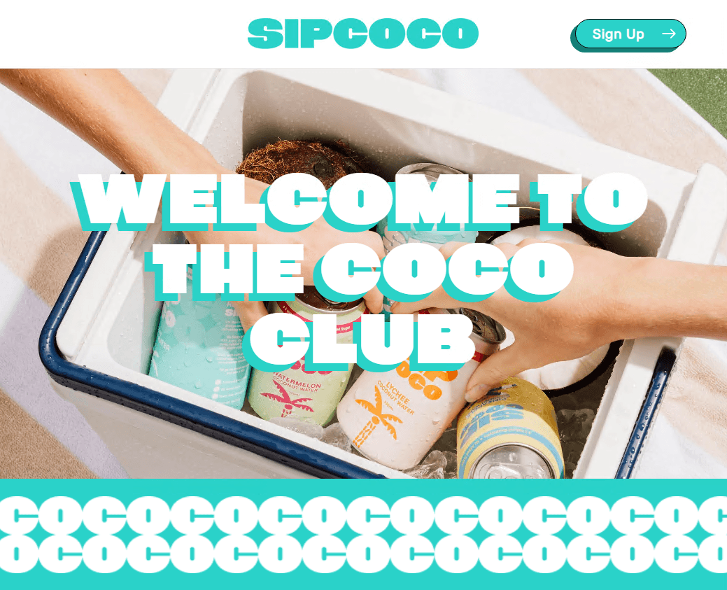 Sip Coco homepage